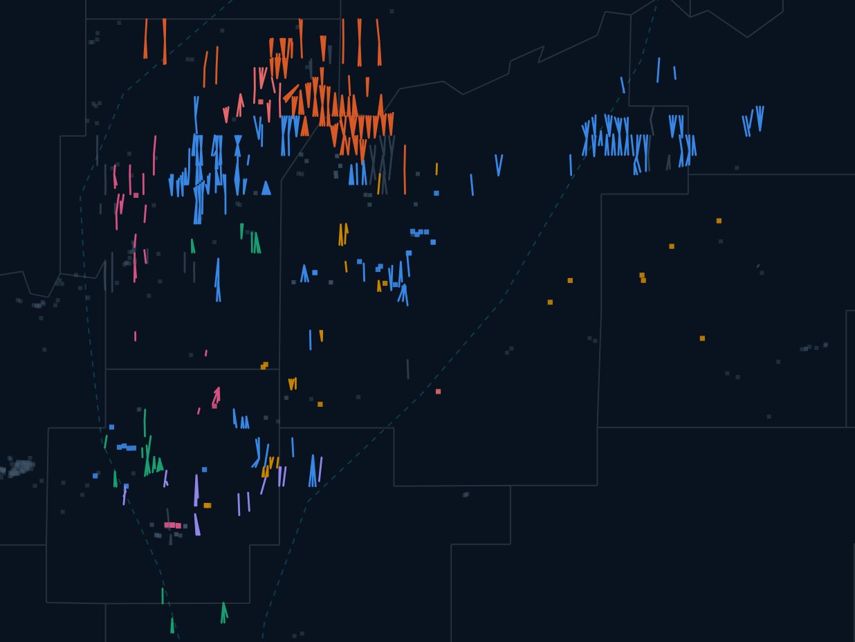 Arkoma wells mapped by operator