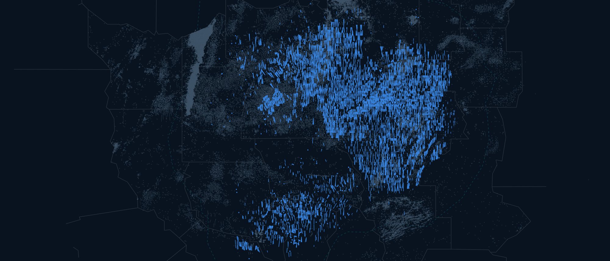 Haynesville wells mapped by landing zone