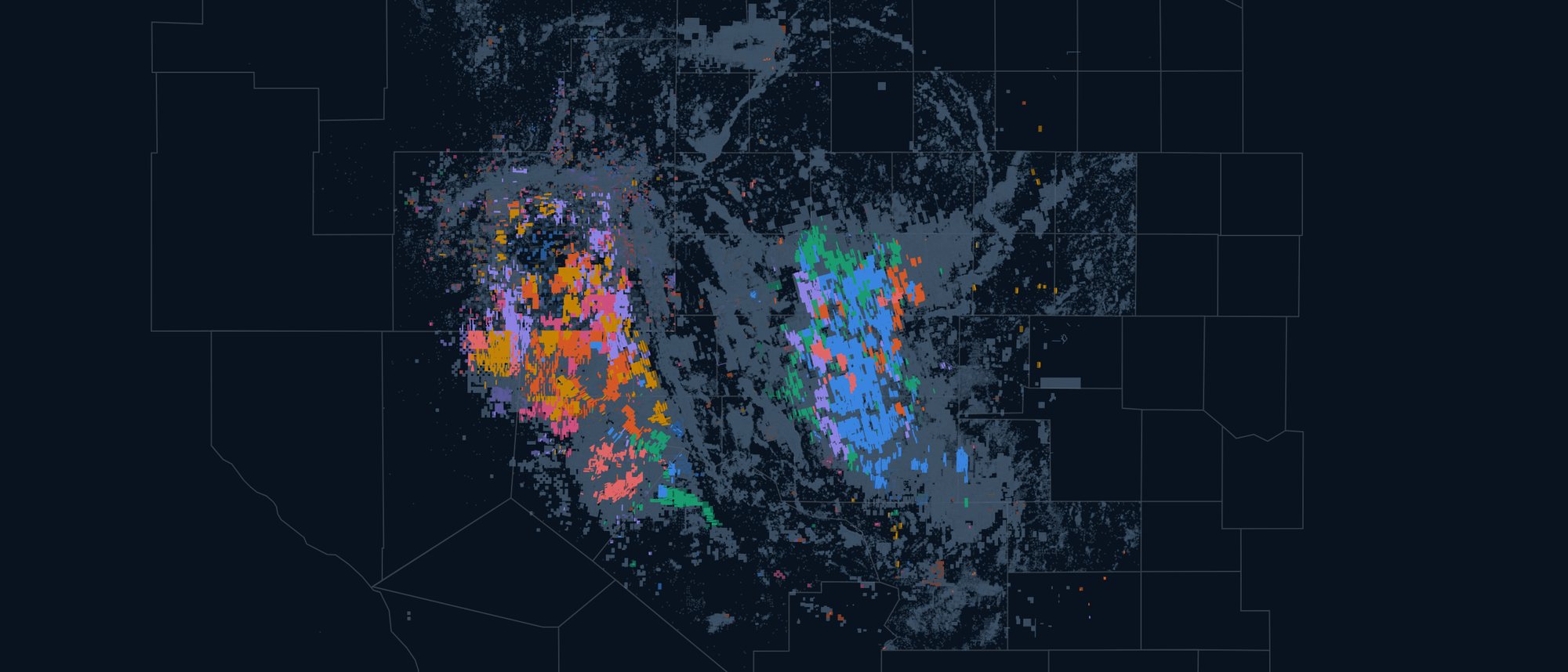 Permian wells mapped by operator