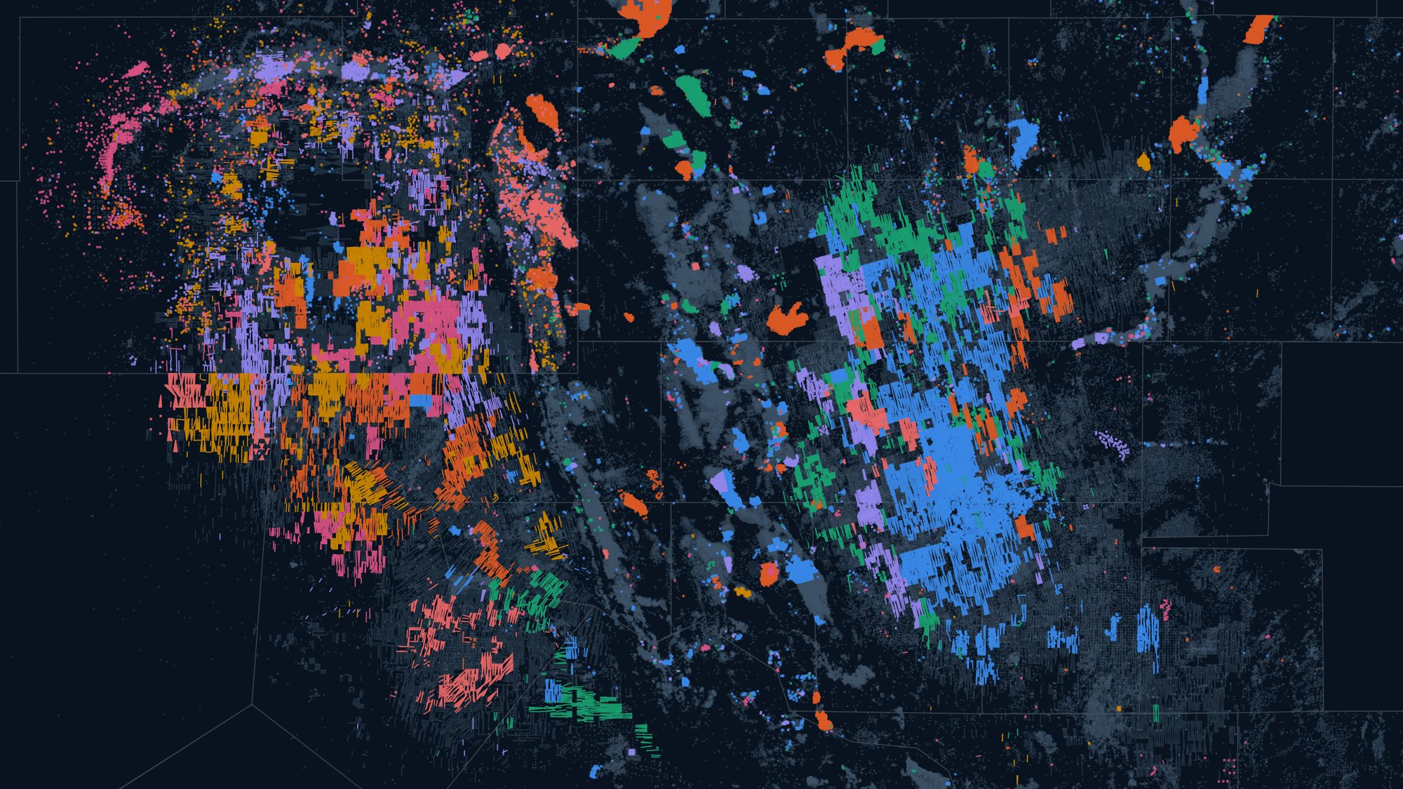 Permian wells mapped by operator