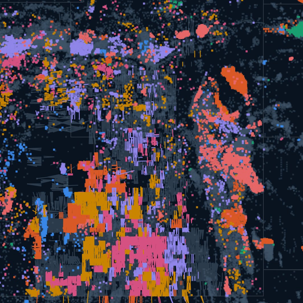 Permian wells mapped by operator